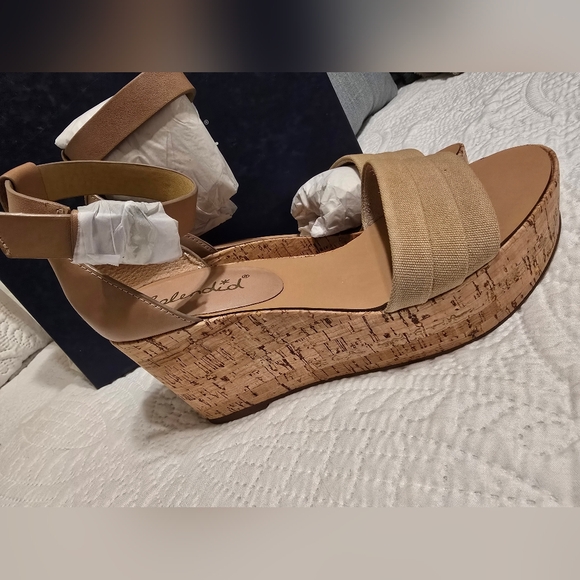 Splendid Travis Wedge Tan Nude/Cork Wedge sz 8 - Picture 5 of 7